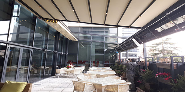 پروژه سقف متحرک رستوران هل در پارک سنتر