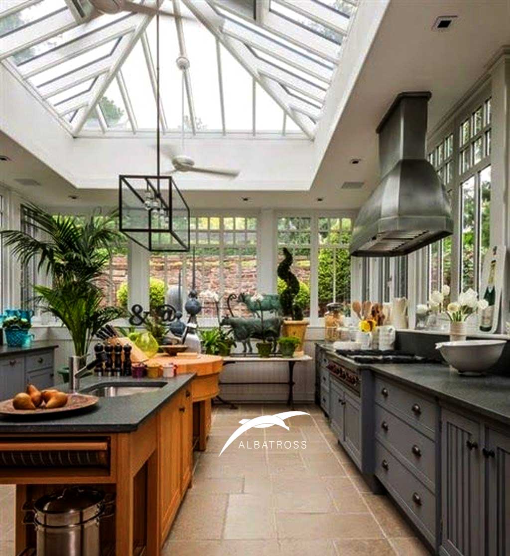 سقف شیشه ای متحرک آشپزخانه