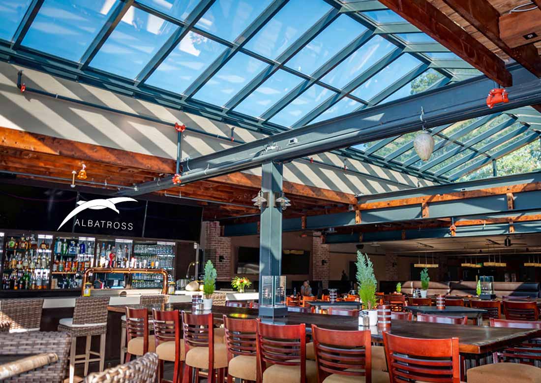 طراحی فضای رستوران با سقف متحرک