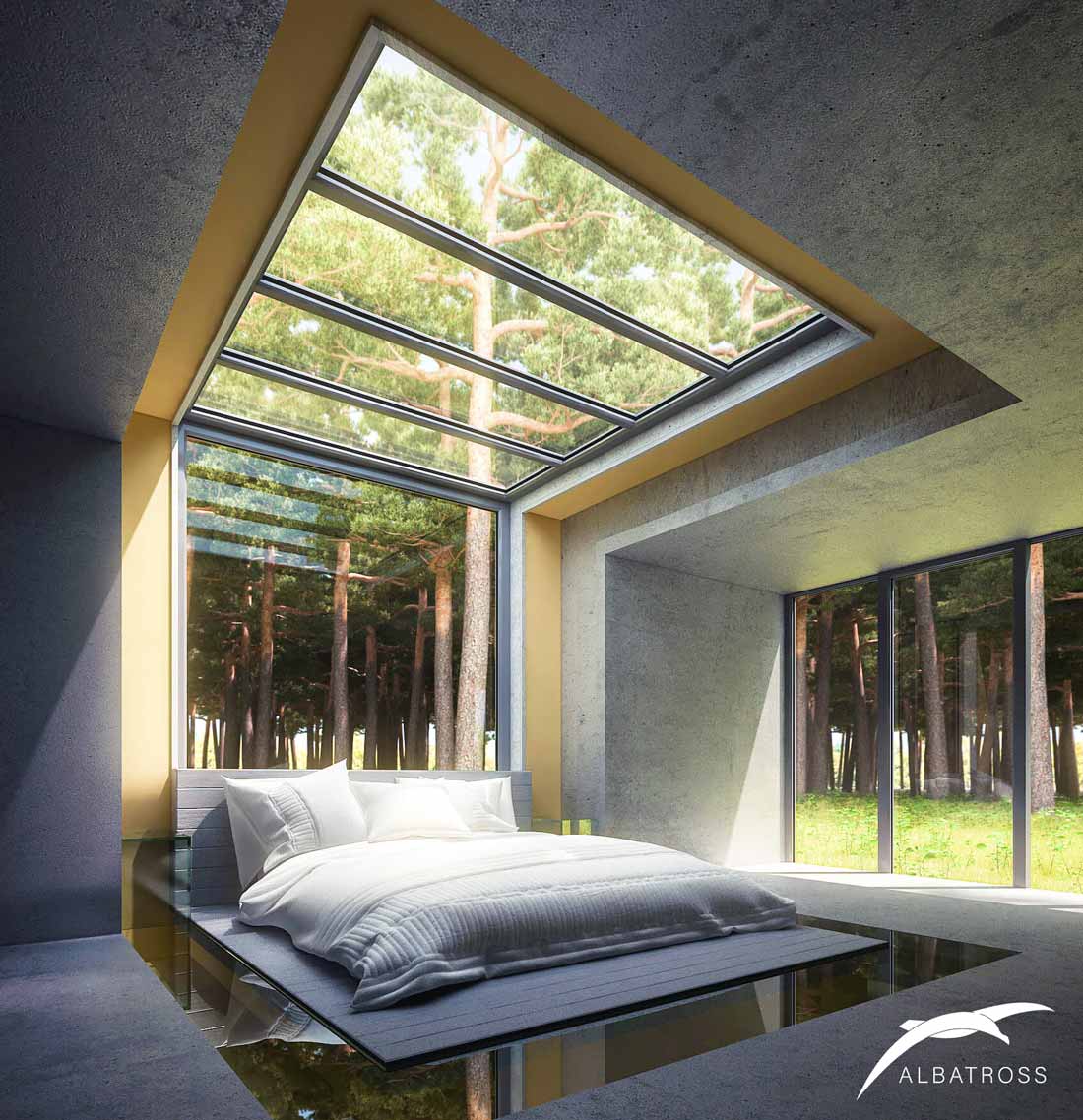انواع سقف شیشه ای اتاق خواب